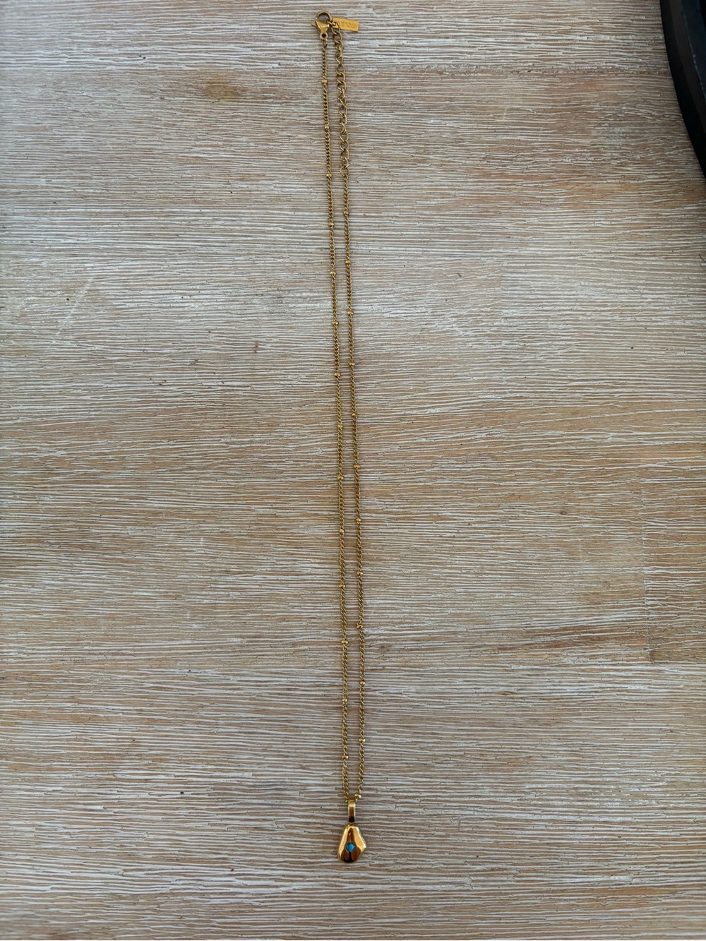 Atolea Gold Pendant Necklace with Turquoise Accent